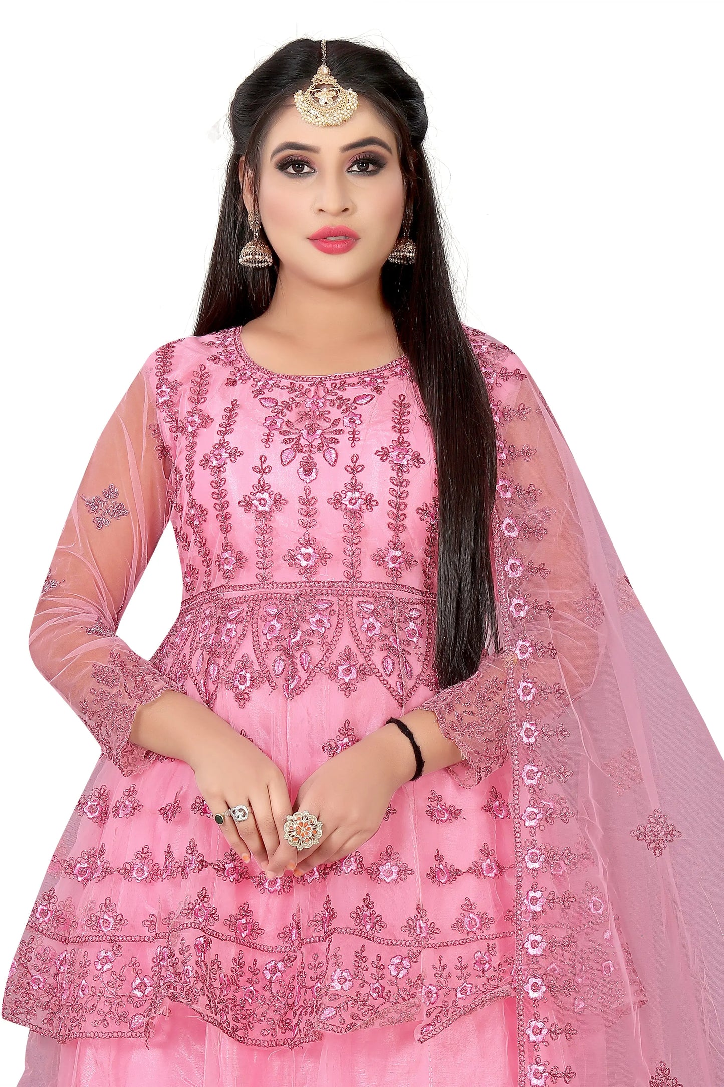Embroidered Kurta, Plazo & Dupatta Set SHREENATHJI WORLD
