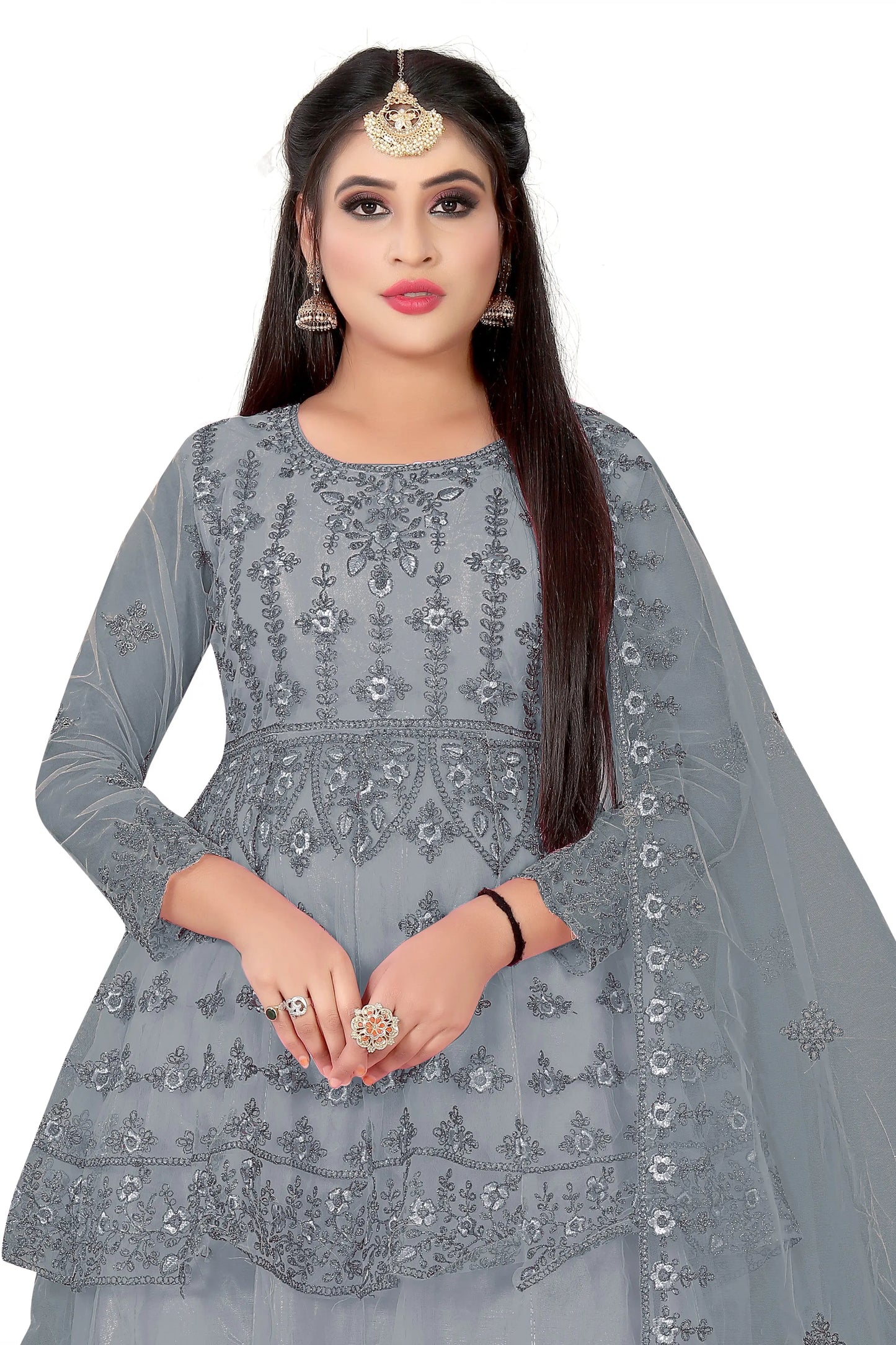 Embroidered Kurta, Plazo & Dupatta Set SHREENATHJI WORLD