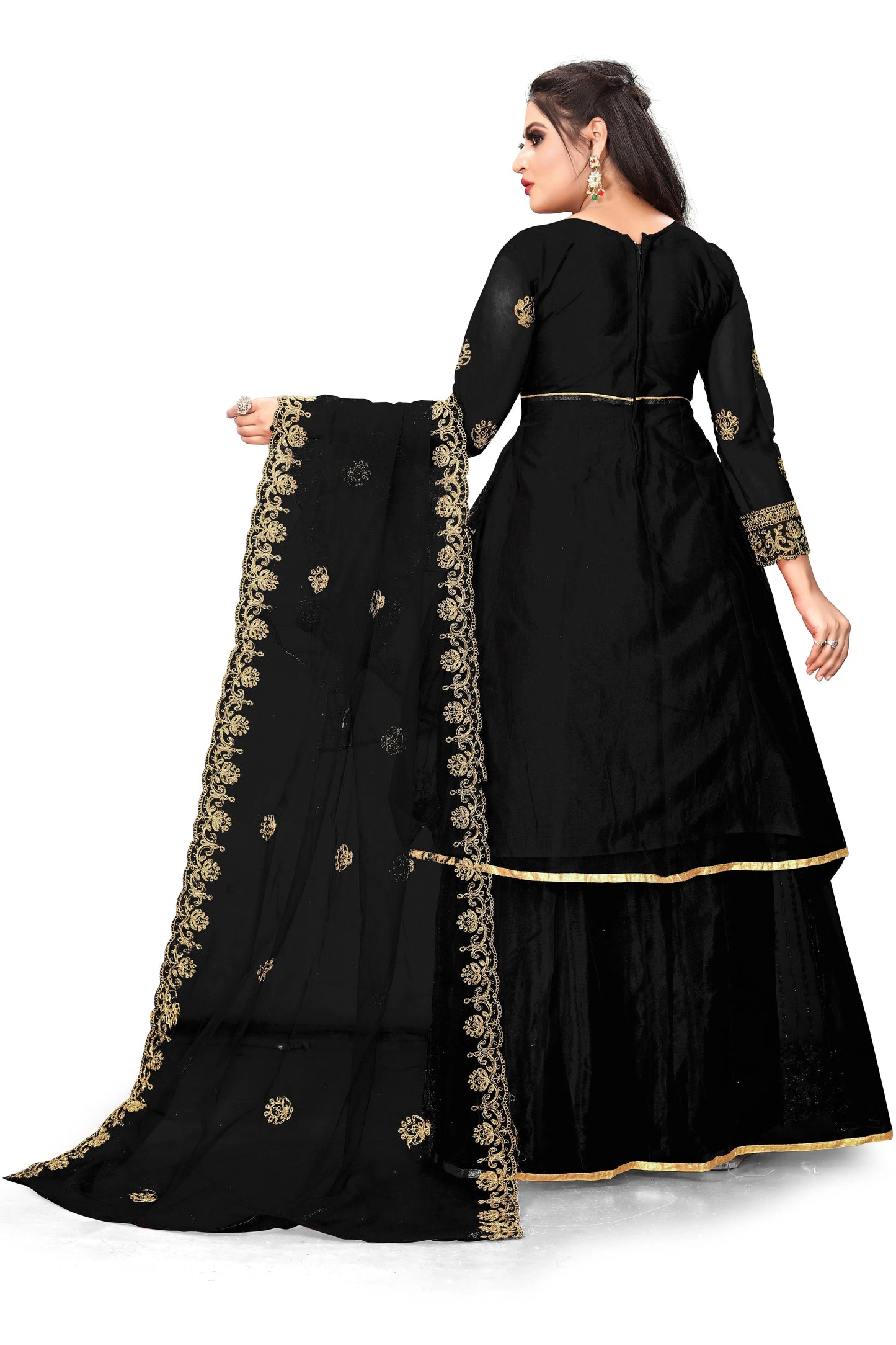 Embroidered Kurta, Sharara & Dupatta Set SHREENATHJI WORLD