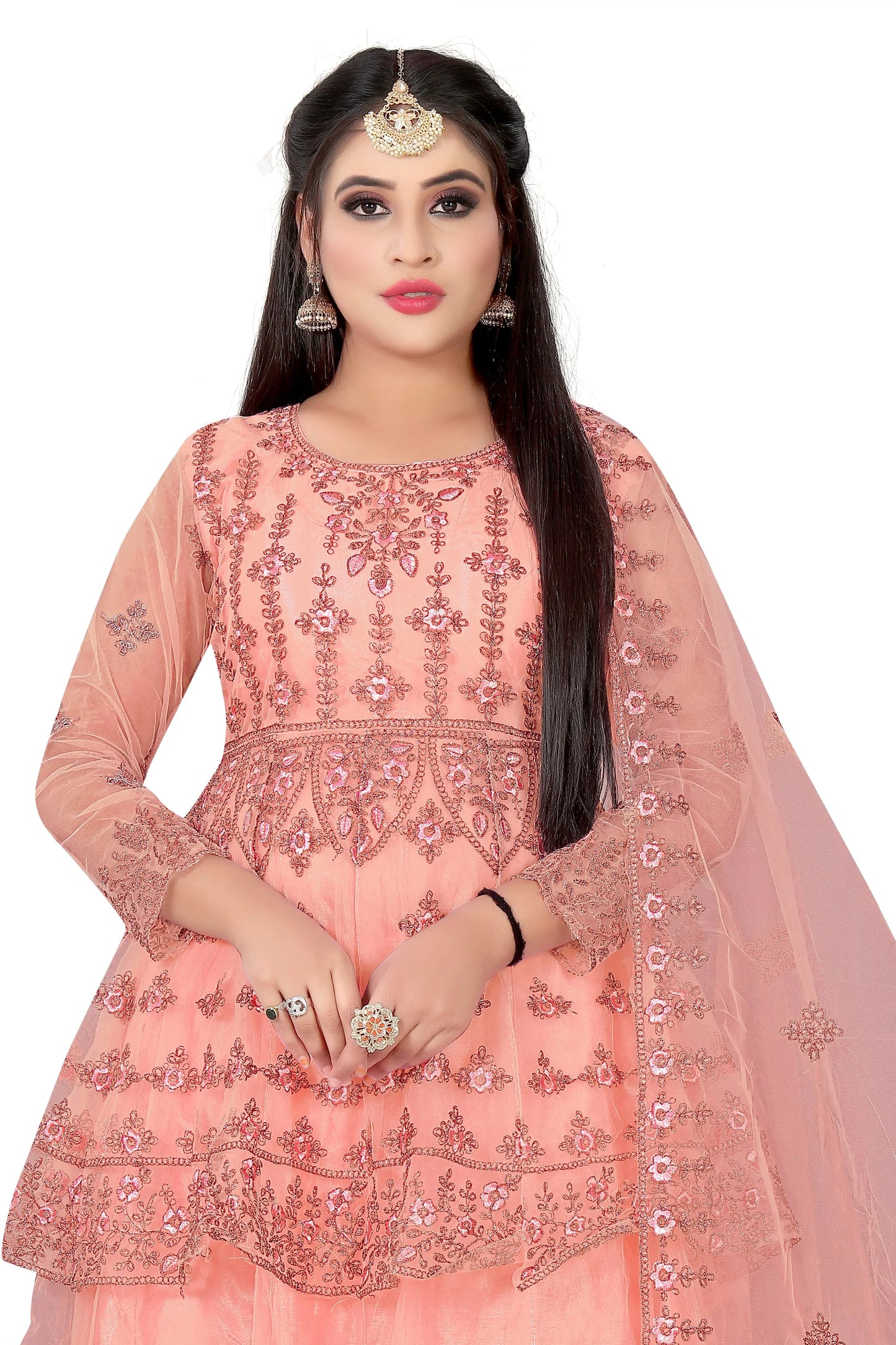 Embroidered Kurta, Plazo & Dupatta Set SHREENATHJI WORLD
