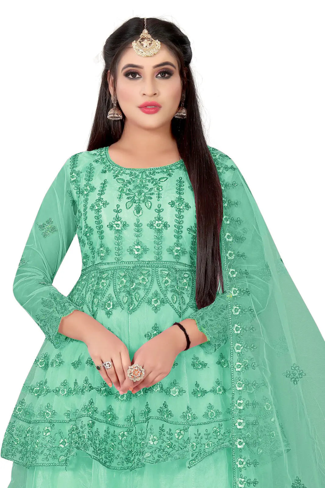 Embroidered Kurta, Plazo & Dupatta Set SHREENATHJI WORLD