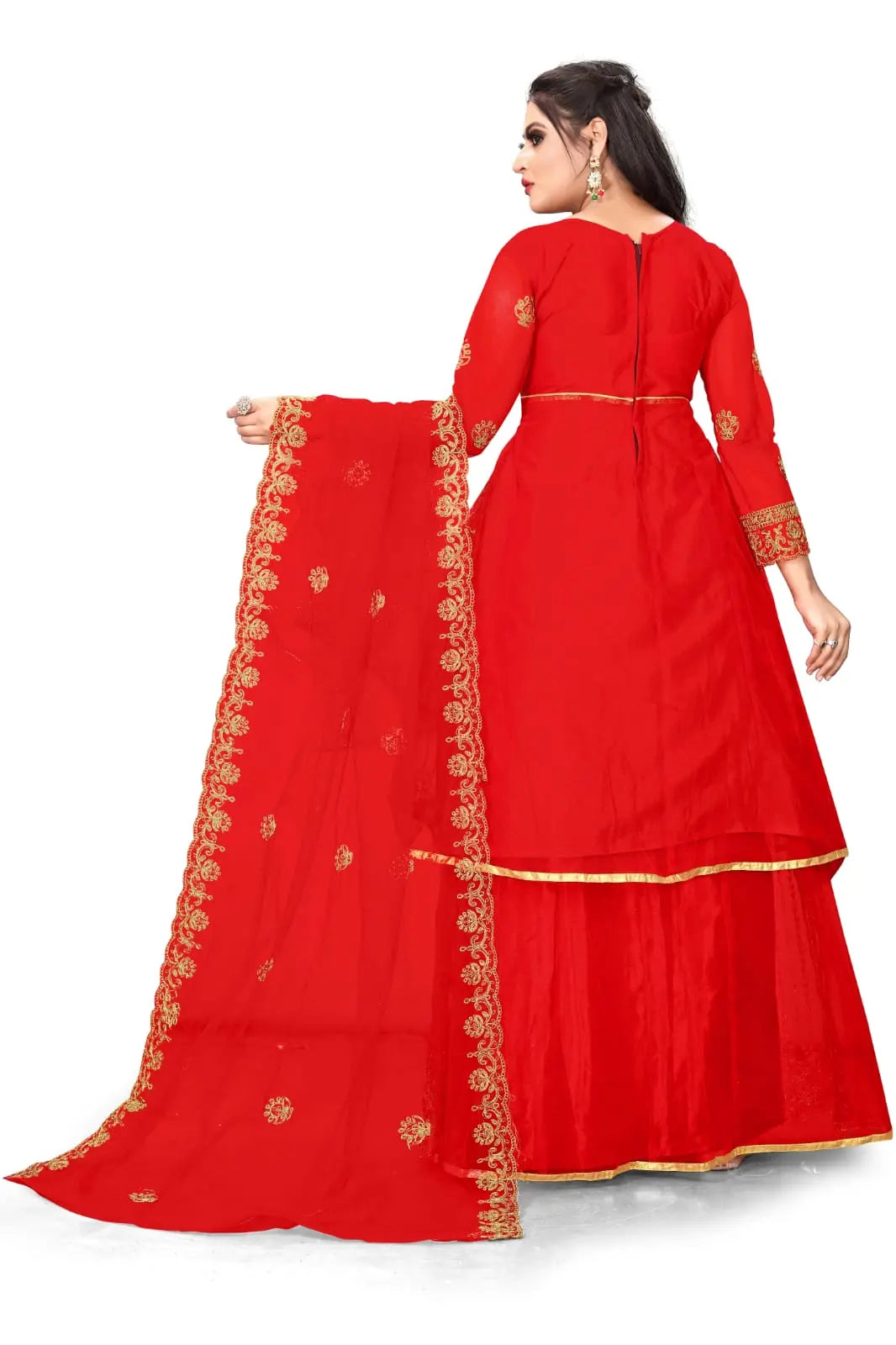 Embroidered Kurta, Sharara & Dupatta Set SHREENATHJI WORLD