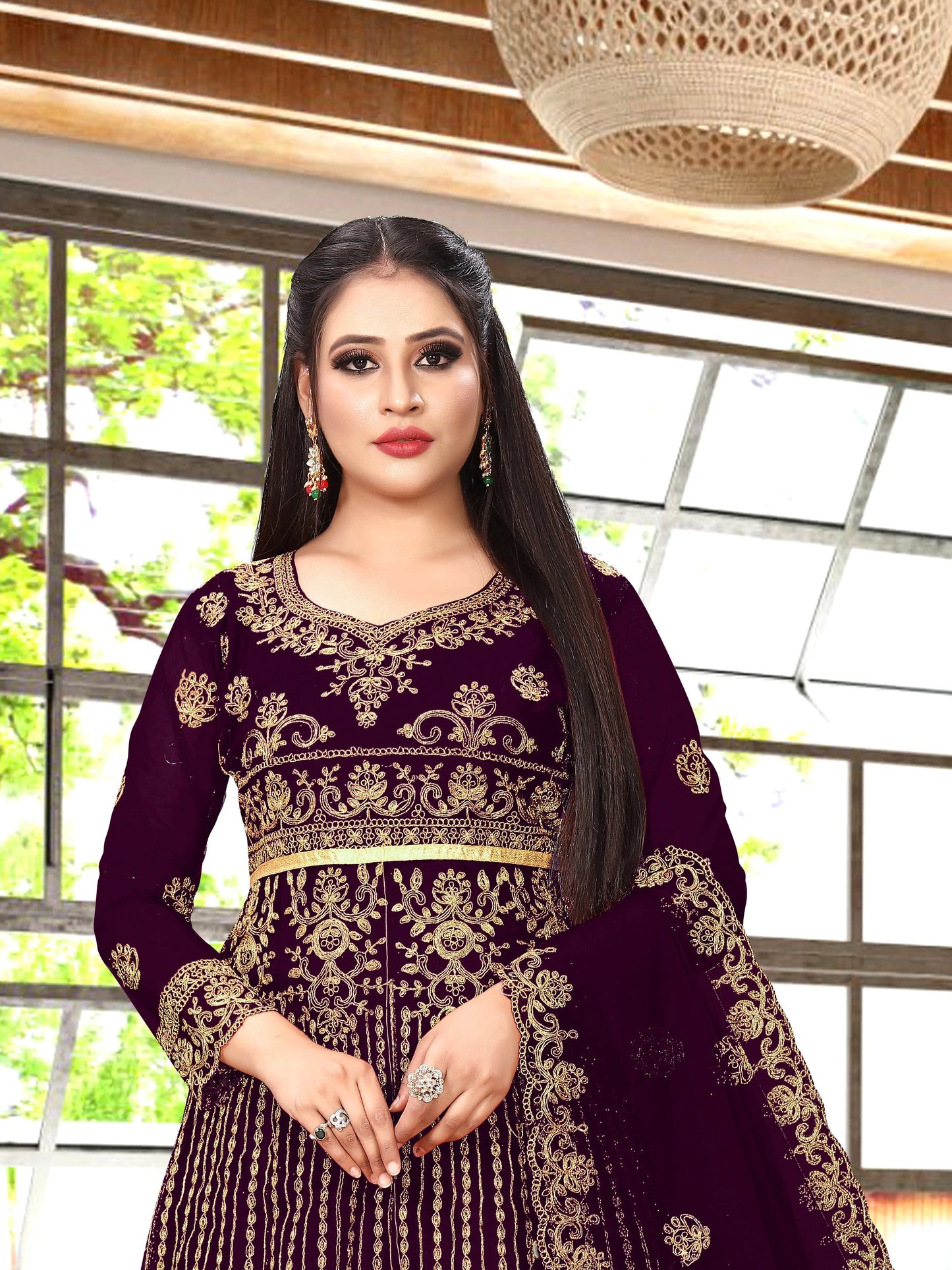 Embroidered Kurta, Sharara & Dupatta Set SHREENATHJI WORLD